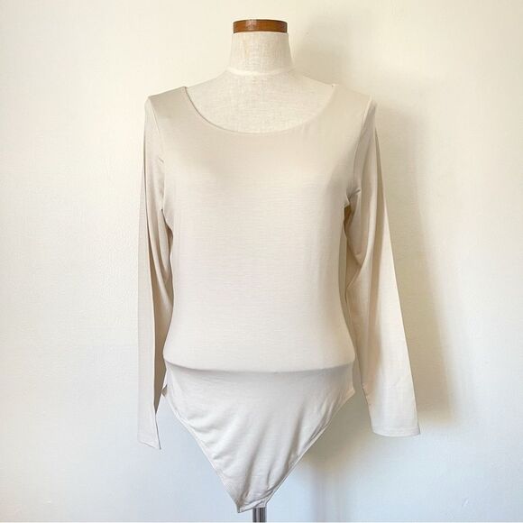 Everlane full sleeve Nude bodysuit size XL preowned base layer - Picture 1 of 5
